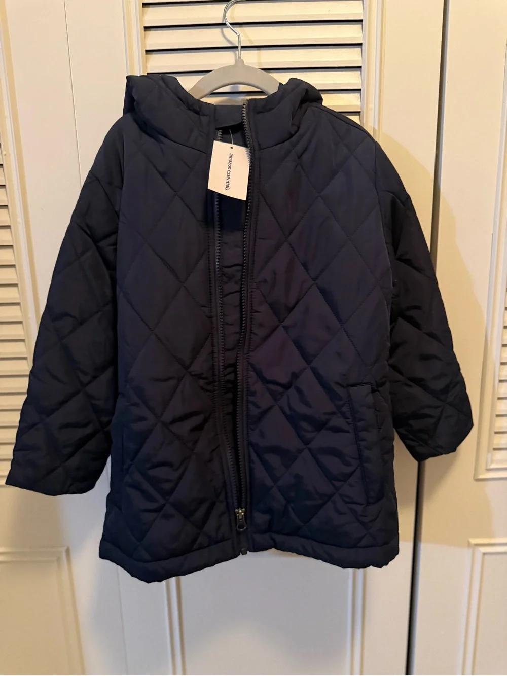 Amazon Essentials Navy Quilted Hooded Puffer Jacket for Kids